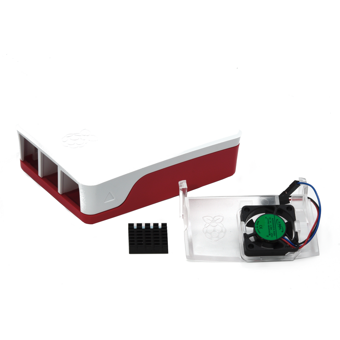 PepperTech Digital Official Raspberry Pi 4 Case and Case Fan Value Pack (Red/White)