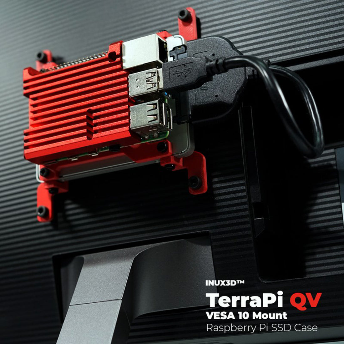 PepperTech Digital TerraPi QV (Compatible with VESA Mount) Raspberry Pi 4 Model B SSD Case Bundle