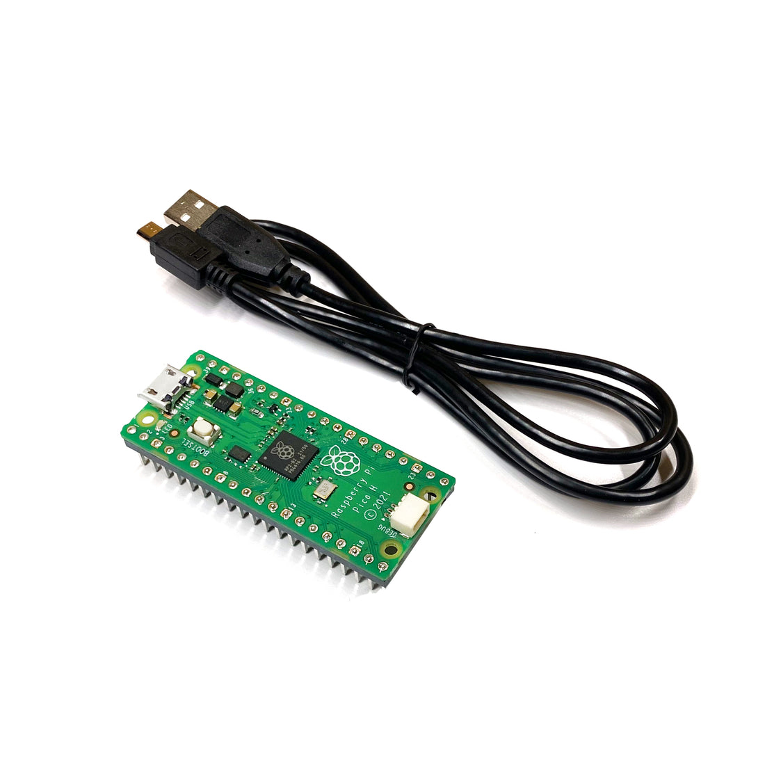 PepperTech Digital Raspberry Pi Pico-H (Pre-soldered Headers) Kit with Micro-USB to USB Cable